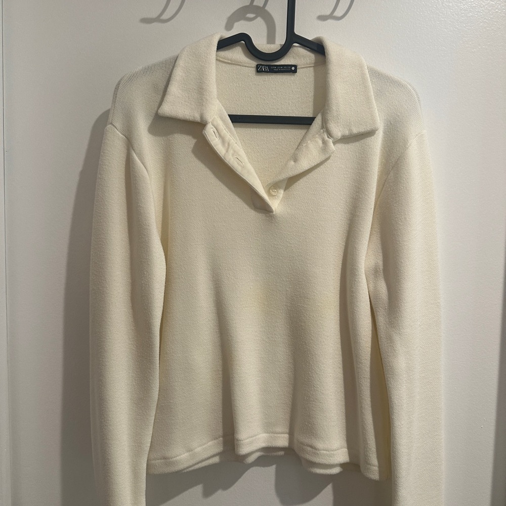 Zara Collared Button Down Sweater - image 1